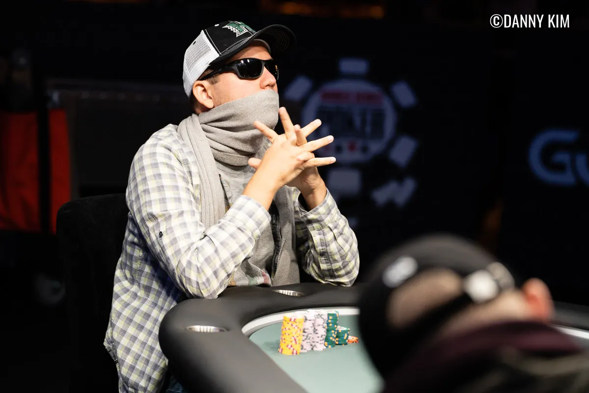 Gábor Szabó thinking through a hand at the WSOP