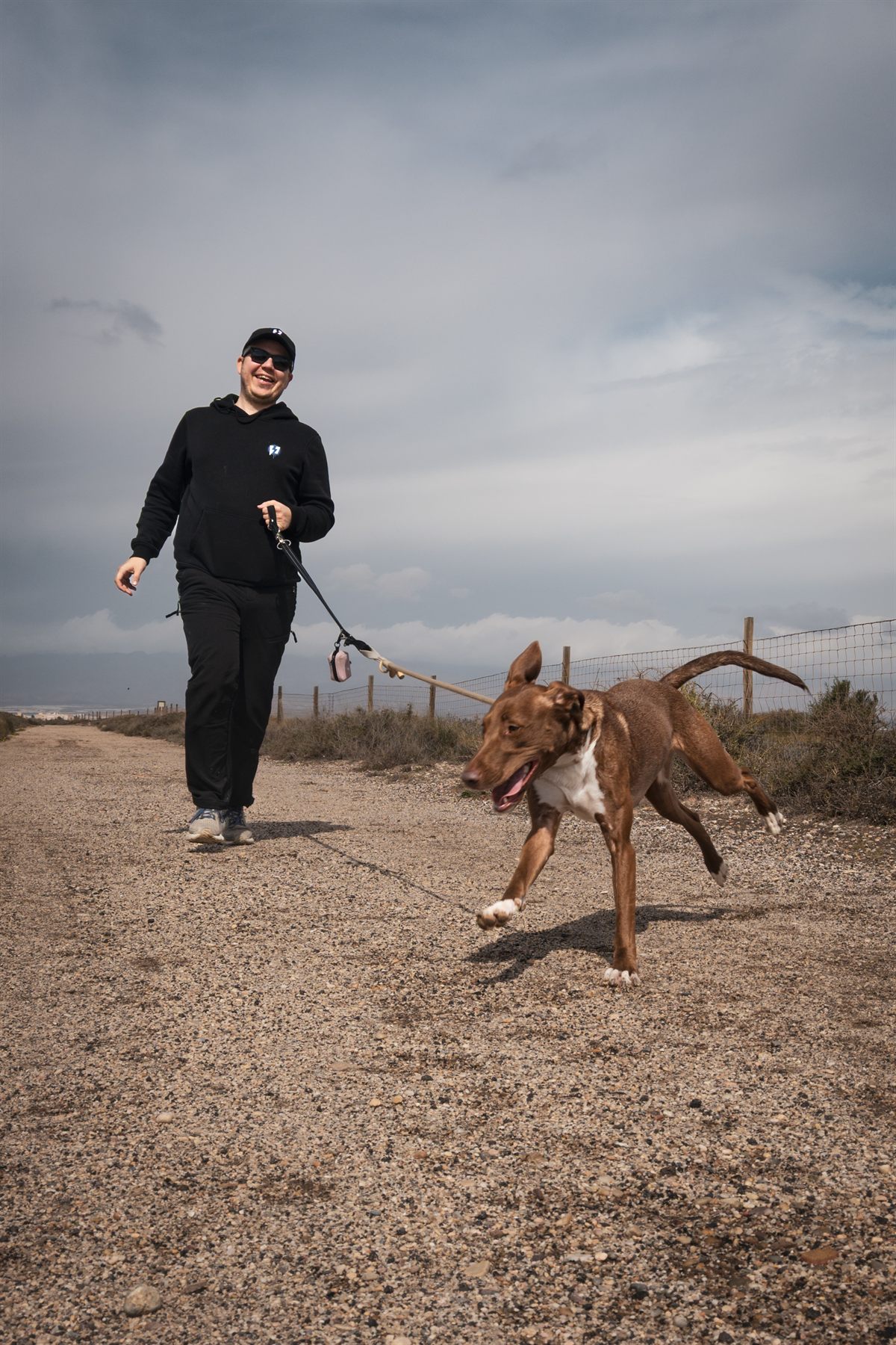 Gaia the rescue dog running